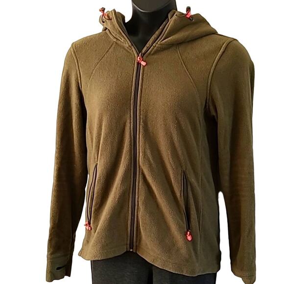 Excellent H&M Women Olive Green Fleece ZipUp Hoodie Sweatshirt Jacket Size Large - Picture 3 of 7